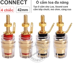 Cọc loa bắp chuối chuôi dài 4 chiếc - Banana plug socket connector