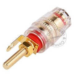 Cọc loa bắp chuối cỡ nhỏ chuôi dài 4 chiếc - Banana Terminal Binding Post Gold Plated Audio Cable Connector Amplifier Terminal Banana Speaker Plug Jack (Small-Long)