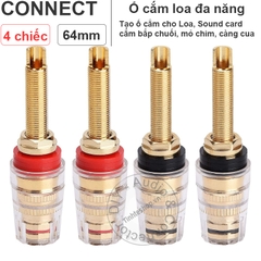 Cọc loa bắp chuối đa năng chân ngắn cỡ lớn 4 chiếc - Audio banana female plug