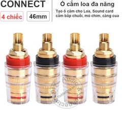 Cọc loa bắp chuối cỡ nhỏ chuôi dài 4 chiếc - Banana Terminal Binding Post Gold Plated Audio Cable Connector Amplifier Terminal Banana Speaker Plug Jack (Small-Long)