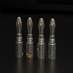 Jack bắp chuối mạ bạc nhân đồng loại mềm cắm cho Loa Âm ly 4 chiếc - Banana plug copper silver plated