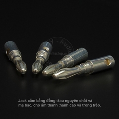 Jack bắp chuối mạ bạc nhân đồng loại mềm cắm cho Loa Âm ly 4 chiếc - Banana plug copper silver plated