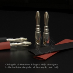 Jack bắp chuối mạ bạc nhân đồng loại mềm cắm cho Loa Âm ly 4 chiếc - Banana plug copper silver plated