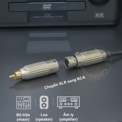 Jack canon sang AV đực DIY 2 chiếc - RCA male to XLR male adapter
