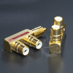 Rắc chia RCA 1 thành 2 nhân đồng mạ vàng 24K - RCA male to 2 RCA female