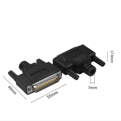 Jack hàn DB25 cái vỏ ốp nhựa dẻo -  Soldering Jack with Flexible Plastic Housing