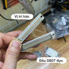 Đầu DB37 chân kèm vỏ ốp kim loại - Gold plated male DB37 plug with metal housing