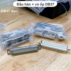 Đầu hàn DB37 cổng cái đồng mạ vang 24K kèm vỏ ốp kim loại - 24K Gold Plated Female D-SUB 37 Pin Plug Housing and Solder Head