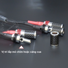Jack loa tròn dẹt sang bắp chuối Âm ly Châu Âu 1 vế - Din 2pin to homemade banana speaker socket with 5N silver-plated copper core on one side