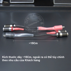 Jack loa tròn dẹt sang bắp chuối Âm ly Châu Âu 1 vế - Din 2pin to homemade banana speaker socket with 5N silver-plated copper core on one side