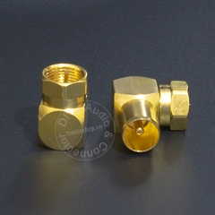 Jack anten TV clear key - Đầu đổi F5 đực sang TV 9.5mm đực bẻ góc