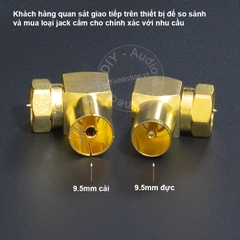 Jack anten TV clear key - Đầu đổi F5 đực sang TV 9.5mm đực bẻ góc