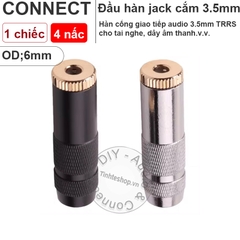 Jack 3.5 cái 4 nấc TRRS OD6mm - 3.5mm 4-pole 24K gold-plated female audio jack