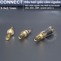 Jack cắm nguồn DC cho DAC AMP 5.5x2.1mm 5.5x2.5mm 3.5x1.35mm 4.0x1.7mm - Tin solder DC power jack for audio equipment