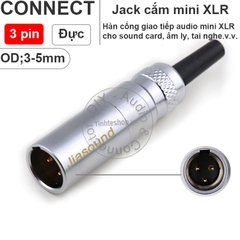 Jack mini XLR 3 chân đực cái cho Micro Tai nghe DAC.v.v. - Mini XLR 3 pin solder for audio equipment Microphone Headphone Sound Card