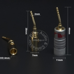 Rắc cắm loa mỏ chim nhân đồng mạ vàng 24K 4 chiếc - 24K 1.5mm gold-plated copper audio and speaker connectors 4PCS