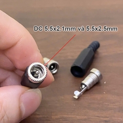 Jack nguồn DC cổng cái 5.5x2.1mm - DIY female DC power socket with serial connector for WiFi camera and computer monitor.