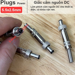Rắc nguồn DC 5.5x2.1mm khóa vặn ren
