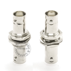 Đầu nối BNC 2 cổng cái chốt ngăn gắn cố định vào thanh ray bảng điều khiển - Panel mount BNC female to BNC female adapter