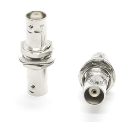 Đầu nối BNC 2 cổng cái chốt ngăn gắn cố định vào thanh ray bảng điều khiển - Panel mount BNC female to BNC female adapter