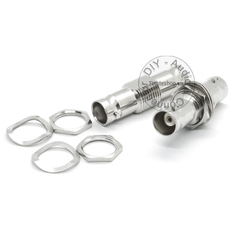 Đầu nối BNC 2 cổng cái chốt ngăn gắn cố định vào thanh ray bảng điều khiển - Panel mount BNC female to BNC female adapter