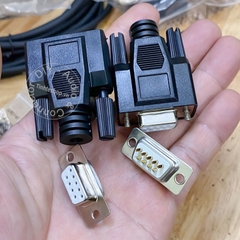 Giắc hàn cổng cái 9 chân RS232 đồng mạ vàng kèm vỏ nhựa mềm - D-Sub 9-pin soft shell soldering head