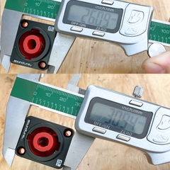 Ổ cắm jack loa speakon cổng cái đồng mạ bạc chịu tải chịu lực tốt - Speakon audio jacks for speakers, designed for fixed mounting on speaker enclosures or cabinets - recessed into walls.