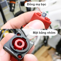 Ổ cắm jack loa speakon cổng cái đồng mạ bạc chịu tải chịu lực tốt - Speakon audio jacks for speakers, designed for fixed mounting on speaker enclosures or cabinets - recessed into walls.