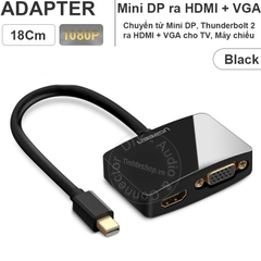 Dây chuyển Thunderbolt 2 ra HDMI + VGA Ugreen MD108 10439 - Mini displayport to VGA HDMI