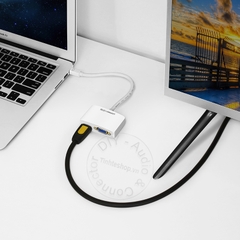 Dây chuyển Thunderbolt 2 ra HDMI + VGA Ugreen MD108 10439 - Mini displayport to VGA HDMI