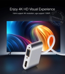 Thunderbolt 2 ra HDMI + VGA Ugreen MD115 20421 - Mini Displayport to HDMI VGA 4K