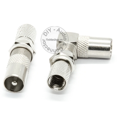 Combo Jack cắm anten TV Đầu DVB T2 1 thẳng 1 bẻ góc - straight and angled TV antenna jack DVB T2