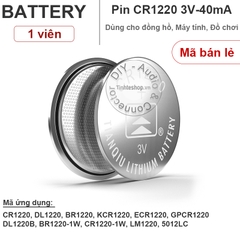 Pin cúc áo CR1220 DL1220 BR1220 KCR1220 ECR1220 GPCR1220 DL1220B 5012LC - Lithium battery 3V CR1220 Tianqiu 1 vỉ 5 viên