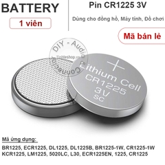 Pin cúc áo CR1225 Pin máy tính 1225 1 vỉ 5 viên - Lithium battery 3V CR1225