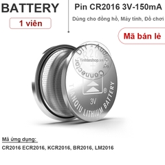 Pin điều khiển cửa cuốn CR2016 Pin điều khiển xe máy CR2016 3V Tianqiu - Lithium battery CR2016