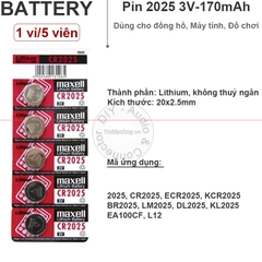 Pin CR2025 ECR2025 5003LC Maxell 3V  1 vỉ 5 viên - Lithium battery CR2025 for Watch Remote Bios computer
