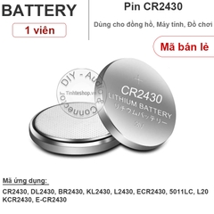 Pin lithium CR2430 Pin điều khiển từ xa 2430 1 vỉ 5 viên - Lithium battery CR2430 DL2430 BR2430