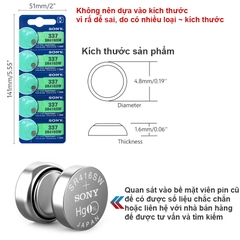PIN đồng hồ  337 V337 GP337 SR416SW D337 LR416 337A 337X SP337 E337 1.55V oxit bạc - 1 vỉ 5 viên