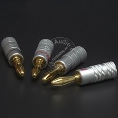 Giắc bắp chuối cắm cho Loa Âm ly DVD nhân đồng mạ vàng 4 chiếc - Audio banana plug