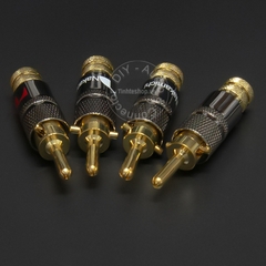 Giắc bắp chuối cắm cho Loa Âm ly cỡ lớn 2 dây OD9mm gold 24K 4 chiếc