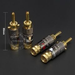 Giắc bắp chuối cắm cho Loa Âm ly cỡ lớn 2 dây OD9mm gold 24K 4 chiếc