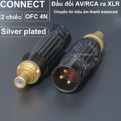 Giác canon ra hoa sen lõi đồng mạ bạc DIY 2 chiếc - 2pcs XLR male to female AV jack diy silver plated copper wire