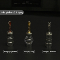 Rắc cắm cho Loa Âm ly cổng bắp chuối răng cưa đồng mạ rhodium