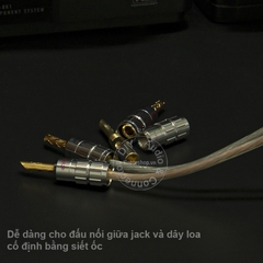 Đầu bấm jack loa bắp chuối răng cưa lõi đồng mạ vàng 24K OD4mm 4 chiếc - Banana plug jack for Speaker Amplifier