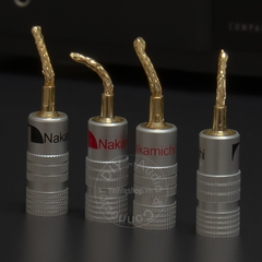 Jack loa mỏ chim mềm 4 chiếc nhân đồng mạ vàng 24K cắm cho Loa Âm ly - 24K gold-plated copper mesh speaker plug