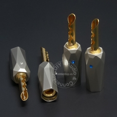Rắc loa bắp chuối răng cưa đồng mạ vàng 24K AEC - Connector BP-401SN\ZAG(PB)+P-5.1