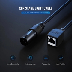 Dây XLR sang RJ45 DMX cho đèn led tube light Godox RGB - 3 Pin DMX XLR Male to RJ45 Female Cable for TL60 TL90C TL120C