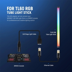 Dây XLR sang RJ45 DMX cho đèn led tube light Godox RGB - 3 Pin DMX XLR Male to RJ45 Female Cable for TL60 TL90C TL120C