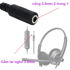 Cáp tai nghe headset IP phone cho Panasonic HD130 - 3.5mm Plug Jack to RJ9 iPhone Headset to for Panasonic HD-130 Office Phone Adapter