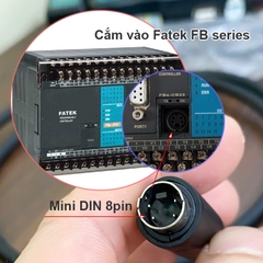 Dây PLC kết nối FATEK FBs sang HMI WEINVIEW MT8072IP - Mini DIN 4-pin male to DB9 RS232 female programmable logic controller cable for connecting PLC to HMI.